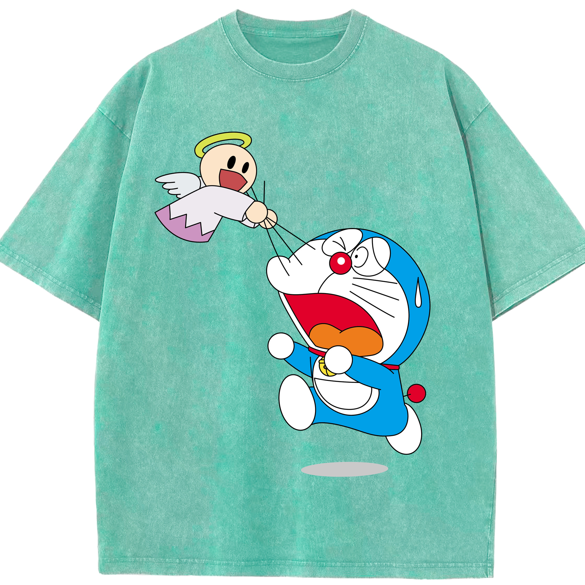 （画像用） ドラえもん Doraemon 綿100% ヴィンテージ風 半袖Tシャツ（フロントプリント）